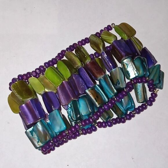 Large‎ vintage beaded bracelet - Picture 2 of 4